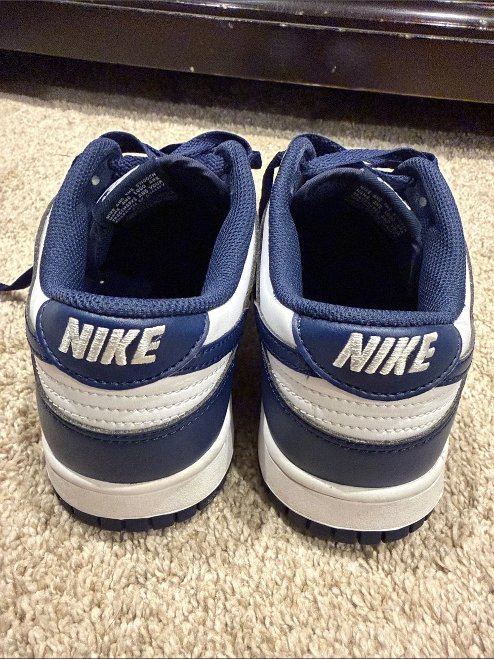 Nike Dunks - Navy and White Low-Top Sneakers